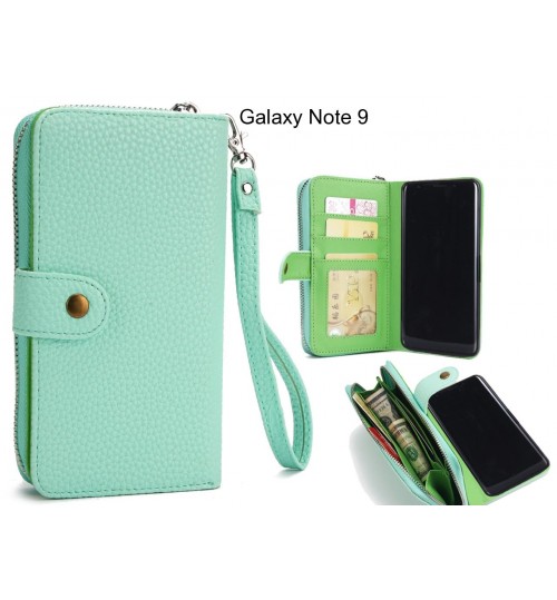 Galaxy Note 9 Case Coin Wallet Case Full Wallet Leather Case - Green