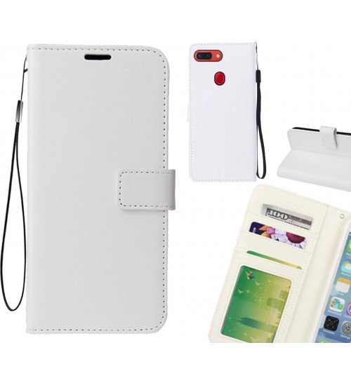 Oppo R15 Pro Case Fine Leather Wallet Case - White
