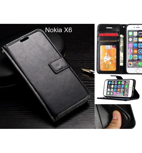 Nokia X6 case Fine leather wallet case