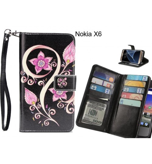 Nokia X6 case Multifunction wallet leather case