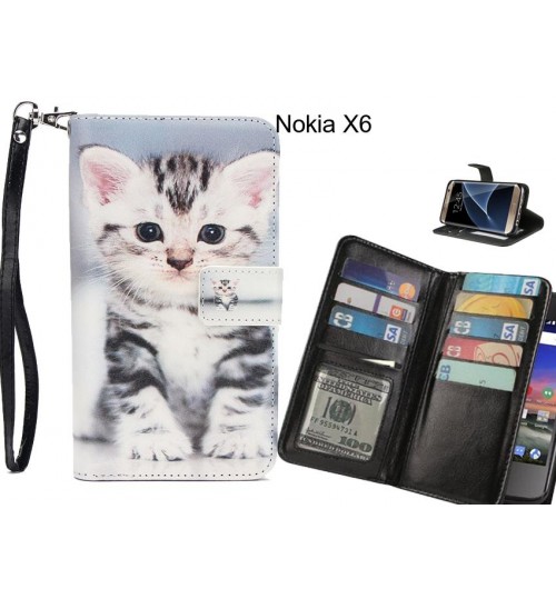 Nokia X6 case Multifunction wallet leather case