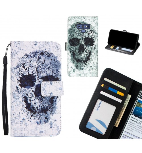 Galaxy Note 9 case 3 card leather wallet case printed ID