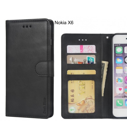 Nokia X6 case executive leather wallet case