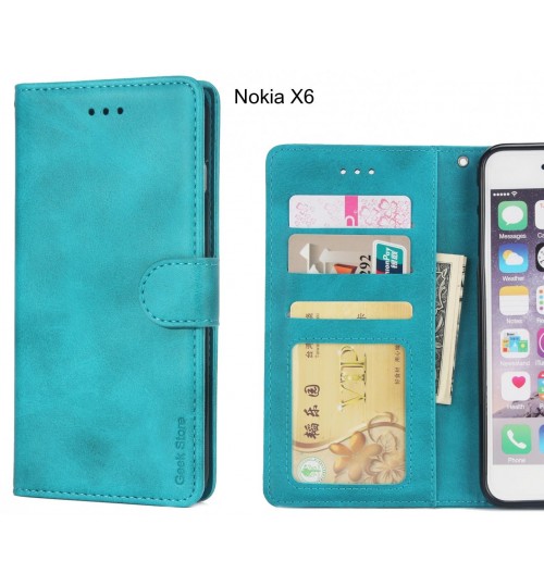 Nokia X6 Case Executive Leather Wallet Case - Green