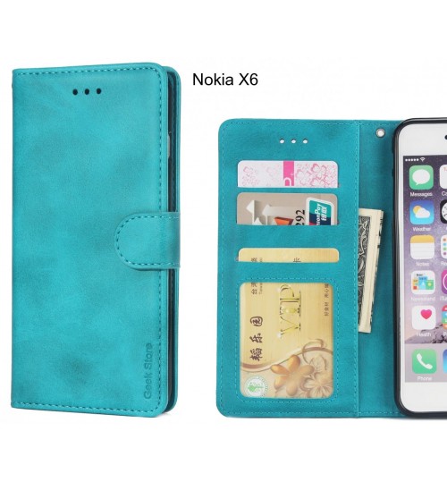 Nokia X6 case executive leather wallet case