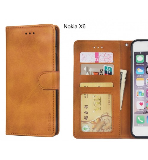 Nokia X6 Case Executive Leather Wallet Case - Light Brown