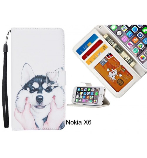 Nokia X6 case 3 card leather wallet case printed ID