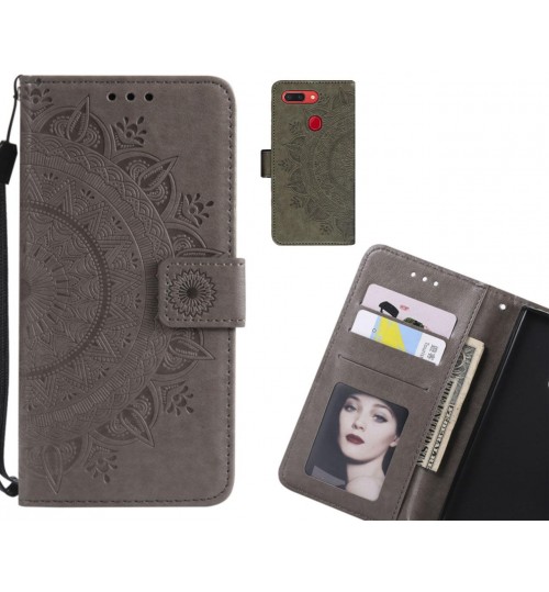 Oppo R15 Pro Case mandala embossed leather wallet case