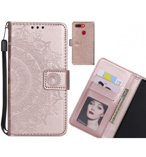 Oppo R15 Pro Case mandala embossed leather wallet case