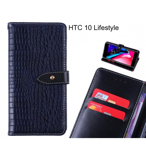 HTC 10 Lifestyle case croco pattern leather wallet case