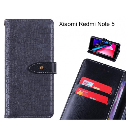 Xiaomi Redmi Note 5 case croco pattern leather wallet case