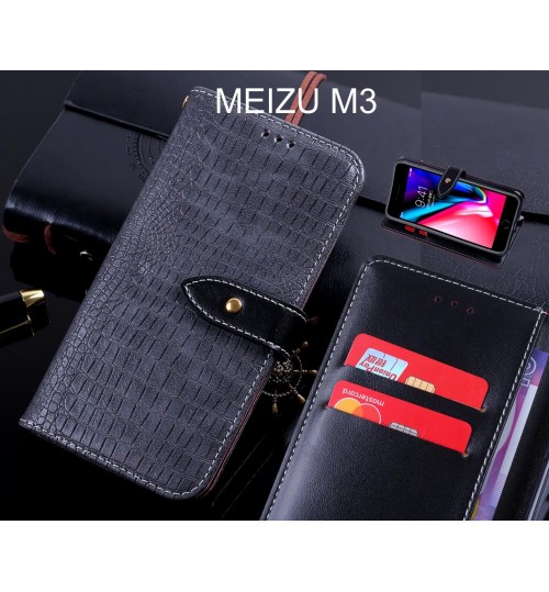 MEIZU M3 case leather wallet case croco style