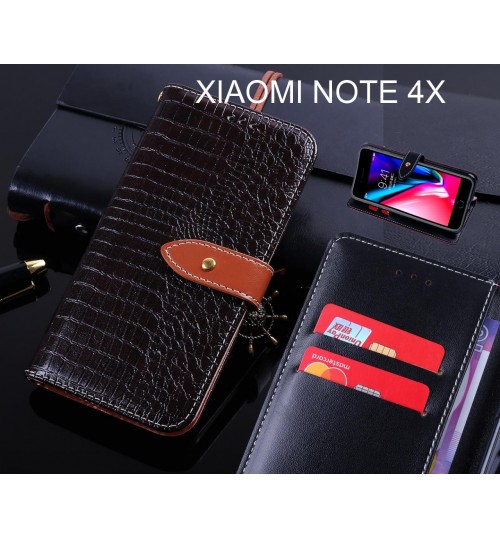 XIAOMI NOTE 4X case leather wallet case croco style