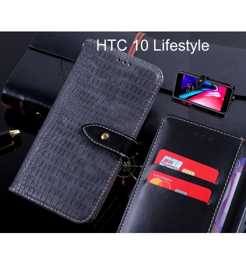 HTC 10 Lifestyle case leather wallet case croco style