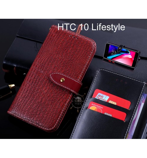 HTC 10 Lifestyle case leather wallet case croco style