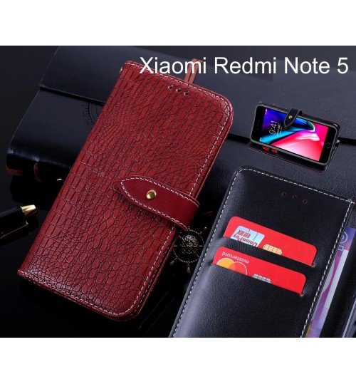 Xiaomi Redmi Note 5 Pro case leather wallet case croco style