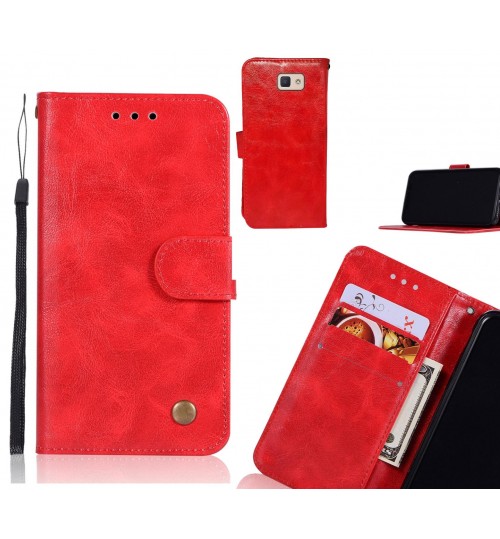 Galaxy J5 Prime Case Executive Leather Wallet Case - Red