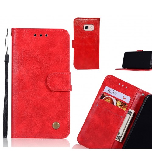 Galaxy A3 2017 Case Executive Leather Wallet Case - Red