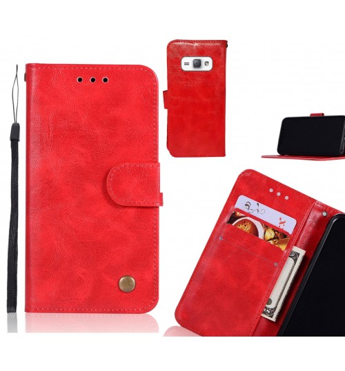Galaxy J1 2016 Case Executive Leather Wallet Case - Red