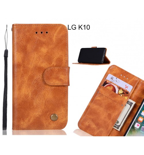Lg K10 Case Executive Leather Wallet Case - Brown