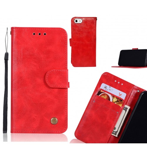Iphone 5 Case Executive Leather Wallet Case - Red