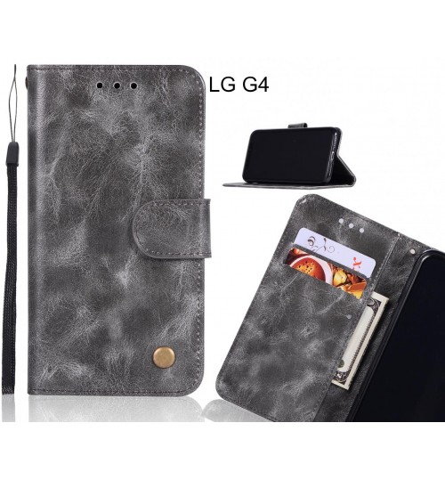 Lg G4 Case Executive Leather Wallet Case - Grey