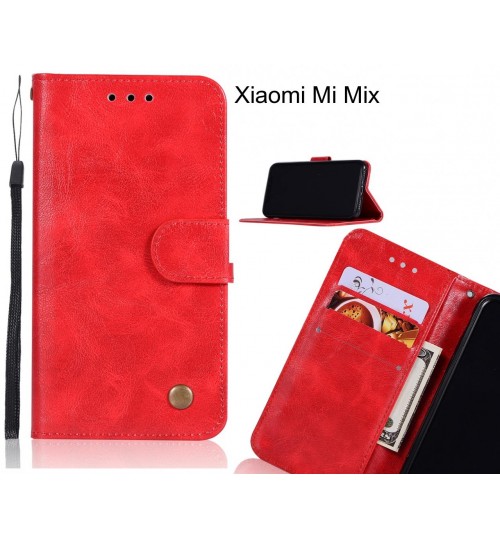 Xiaomi Mi Mix Case Executive Leather Wallet Case - Red