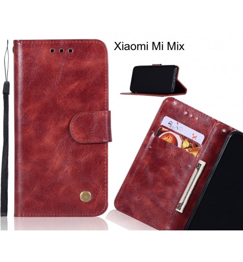 Xiaomi Mi Mix Case Executive Leather Wallet Case - Dark Red