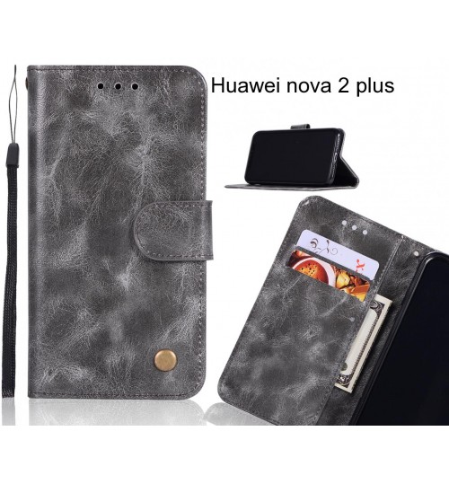 Huawei Nova 2 Plus Case Executive Leather Wallet Case - Grey