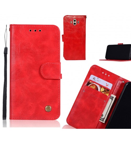 Huawei Mate 10 Case Executive Leather Wallet Case - Red