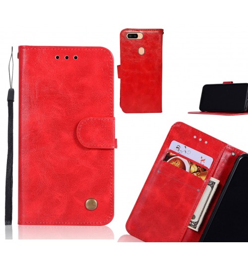 Oppo R11s Plus Case Executive Leather Wallet Case - Red