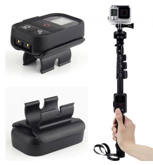 WiFi Remote Clip Mount Lock Holder Adapter for GoPro Monopod Selfie Stick