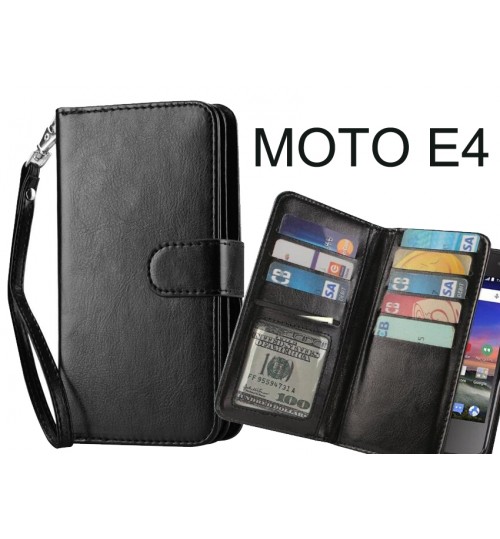 Moto E4 Case Multifunction Wallet Leather Case - Hot Pink