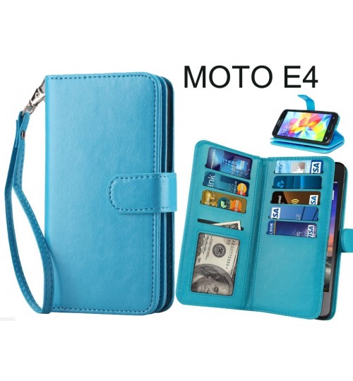 Moto E4 Case Multifunction Wallet Leather Case - Brown