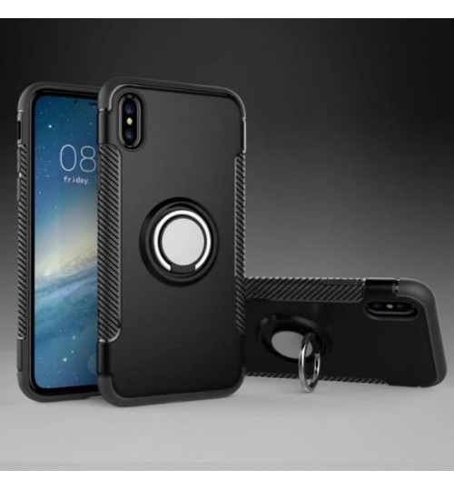 Iphone XS Case Heavy Duty Ring Rotate Kickstand Case Cover