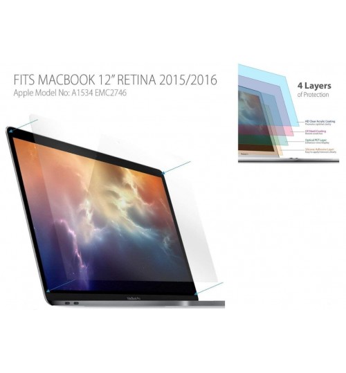MacBook 12 Inch Retina ((2015/2016/2017)) A1534 ultra clear screen protector