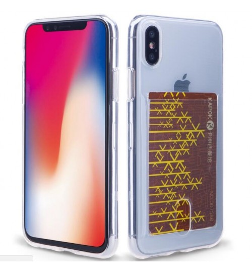 iPhone X Case Clear Soft TPU Card holder