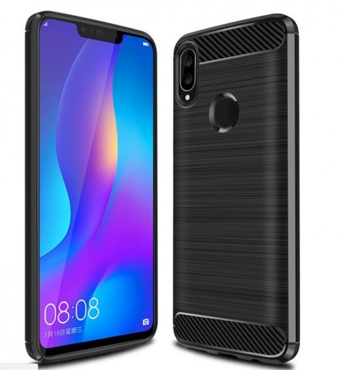 Huawei nova 3e Case Carbon Fibre Shockproof Armour Case