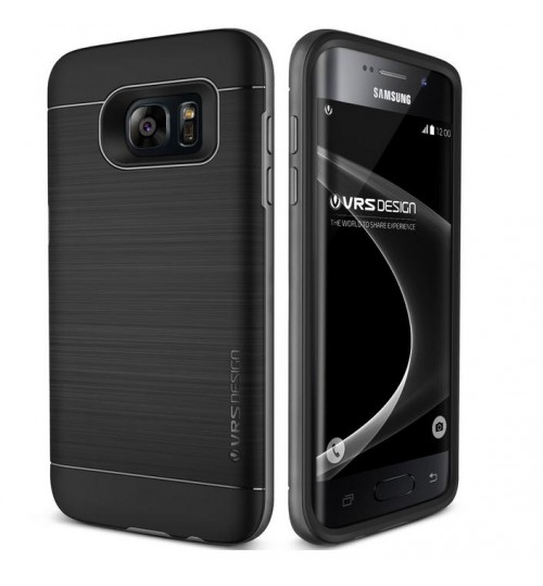 Galaxy S7 EDGE impact proof hybrid case brushed