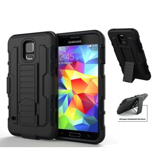 Galaxy S5 Hybrid armor Case+Belt Clip Holster