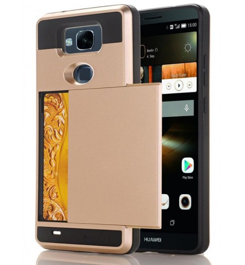 HUAWEI MATE 7 impact proof hybrid case card holder