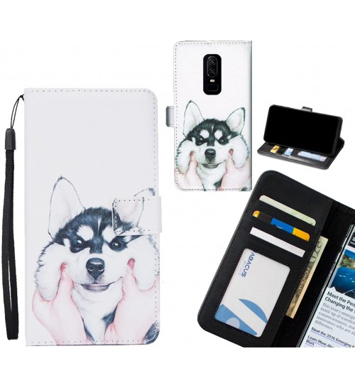 OnePlus 6 case 3 card leather wallet case printed ID