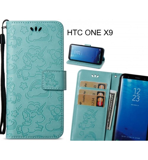 Htc One X9 Case Wallet Leather Unicon Case - Green