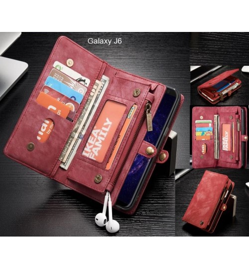 Galaxy J6 Case Retro leather case multi cards cash pocket  