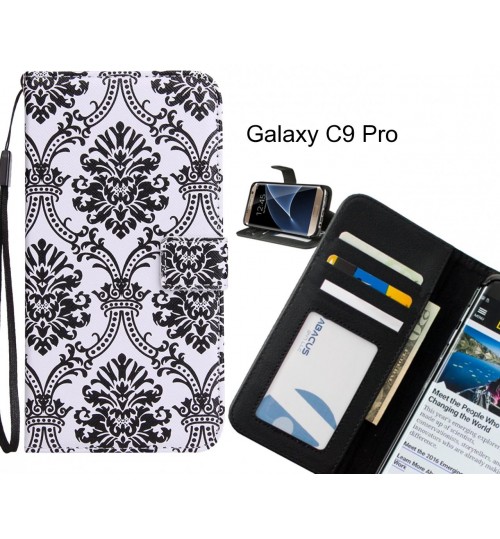 Galaxy C9 Pro Case 3 card leather wallet case printed ID