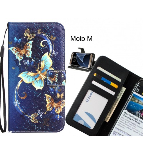 Moto M Case 3 card leather wallet case printed ID