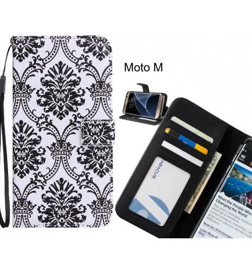 Moto M Case 3 card leather wallet case printed ID