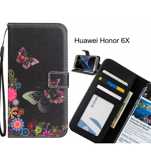 Huawei Honor 6X Case 3 card leather wallet case printed ID