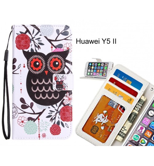 Huawei Y5 II Case 3 card leather wallet case printed ID