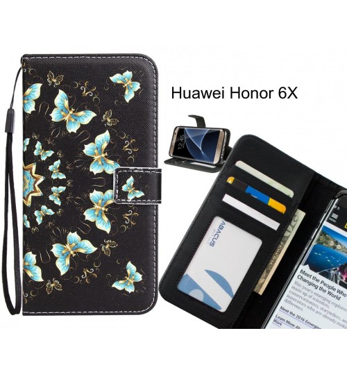 Huawei Honor 6X Case 3 card leather wallet case printed ID